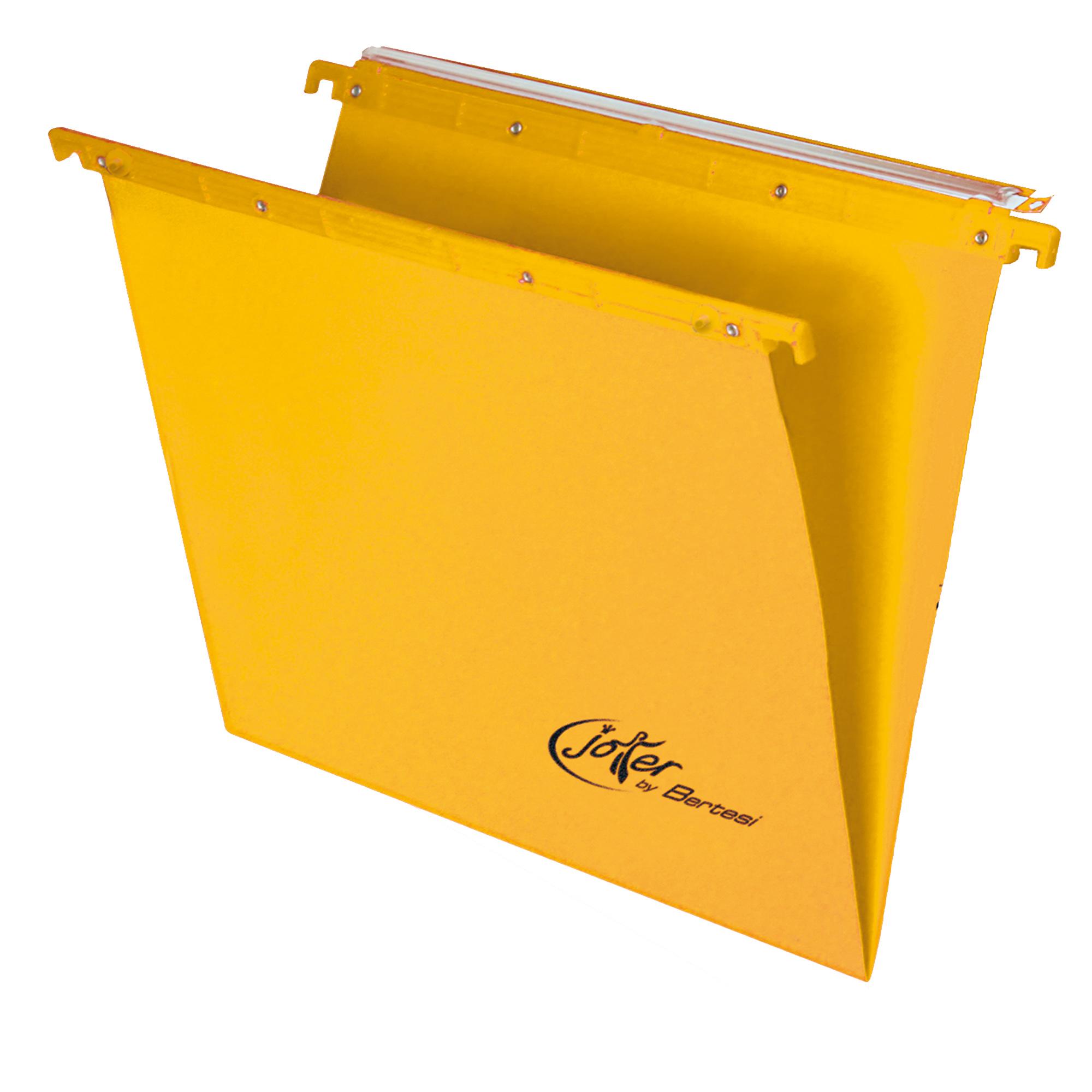 Cartella sospesa Joker - cassetto - interasse 39 cm - fondo V - 37 x 25 cm - giallo - Bertesi