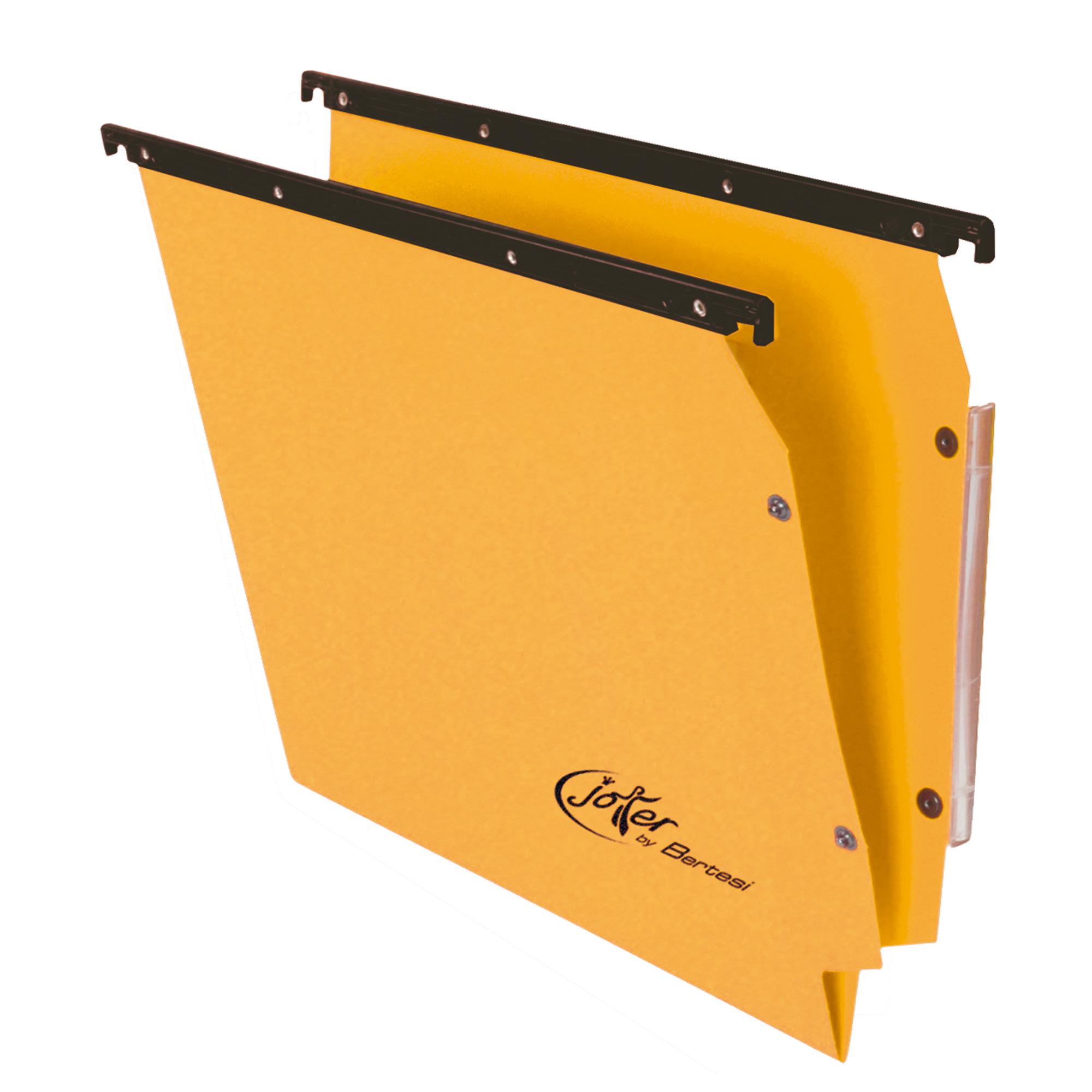 Cartella sospesa Joker - armadio - interasse 33 cm - fondo V - 33 x 28 cm - giallo - Bertesi
