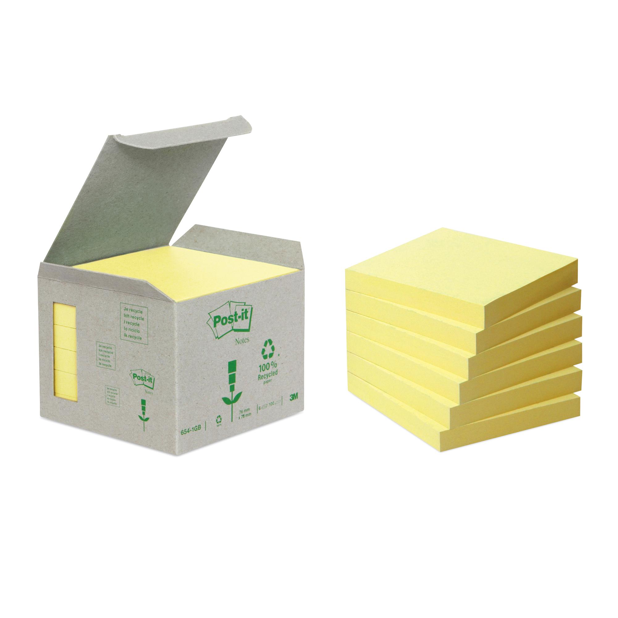 Post-it - Blocchi - 76 x 76 mm - 600 fogli (6 x 100) - giallo canarino