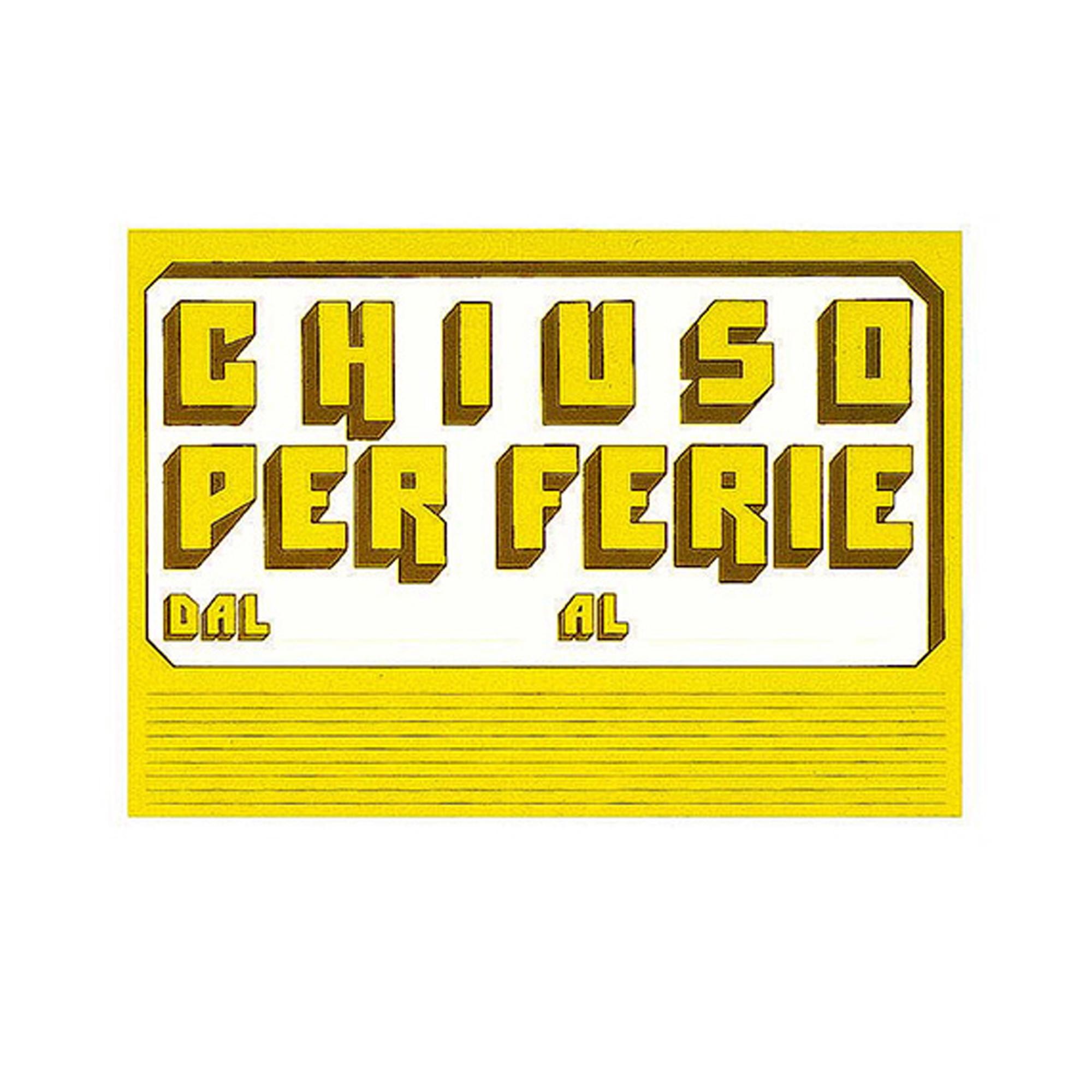 Cartello in cartoncino CHIUSO PER FERIE - 23x32 …