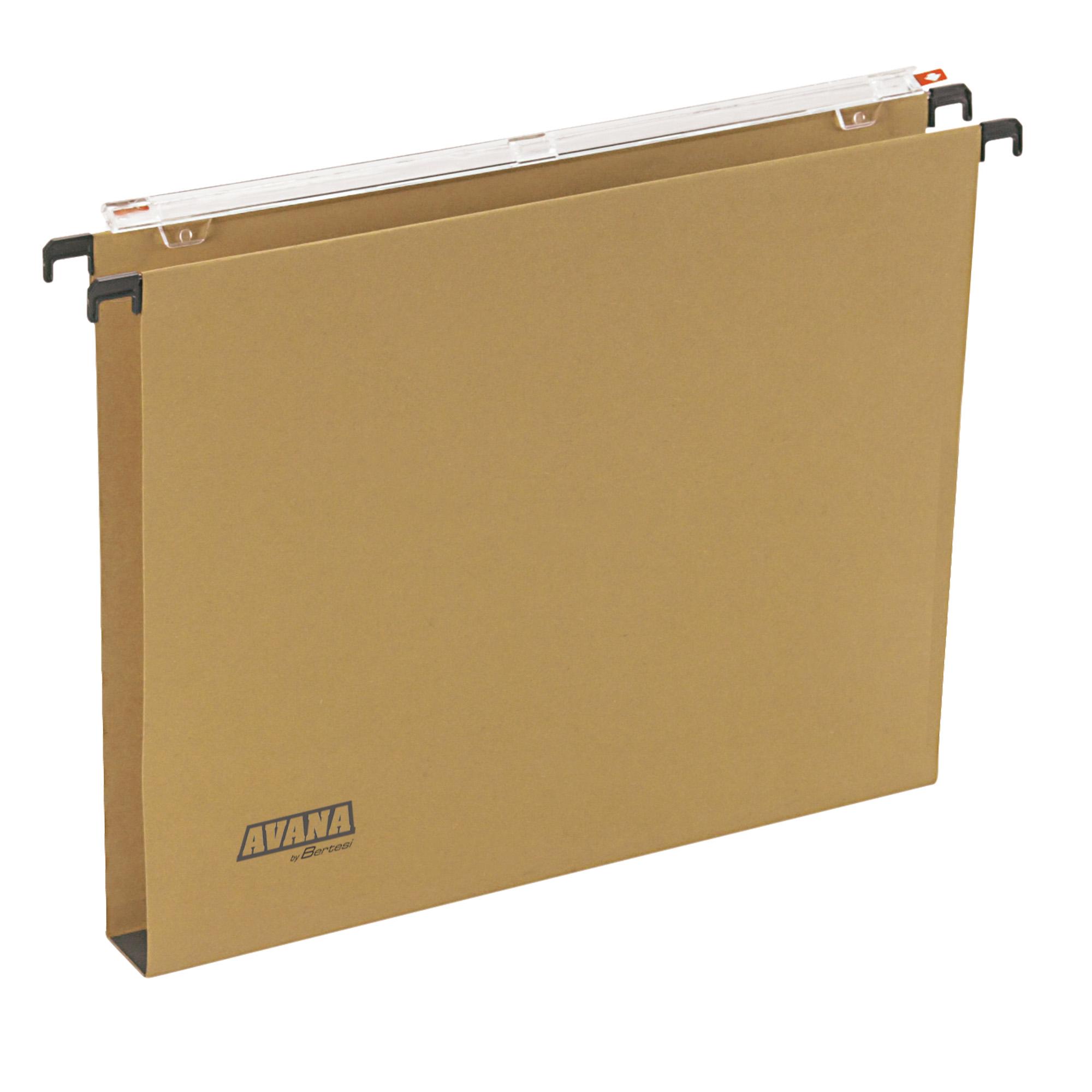 Cartella sospesa Avana - cassetto - interasse 39 cm - fondo U - 37 x 24,5 cm - avana - Bertesi
