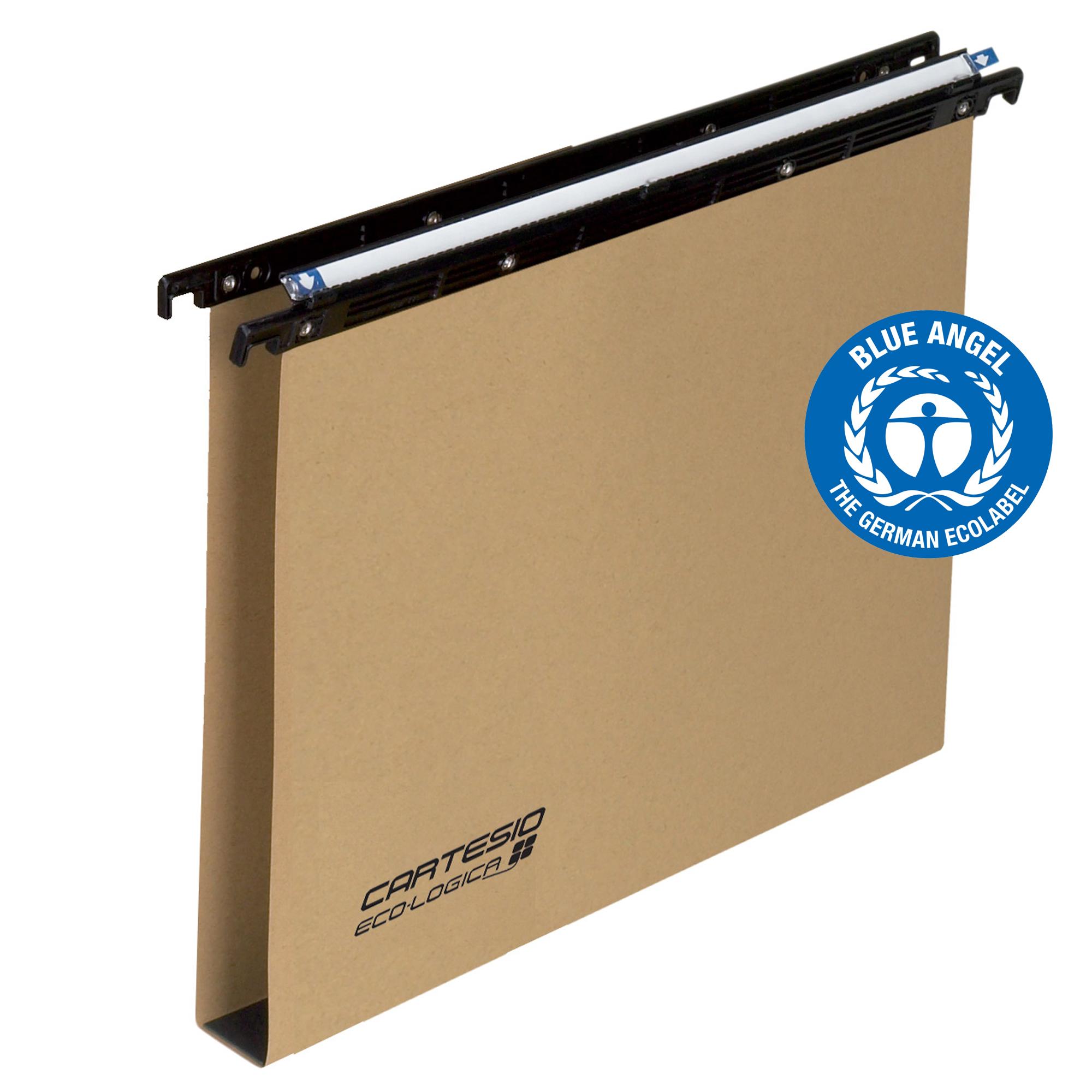 Cartella sospesa Cartesio Eco-logica - cassetto - 39 cm - fondo U - 37 x 25 cm - avana - Bertesi