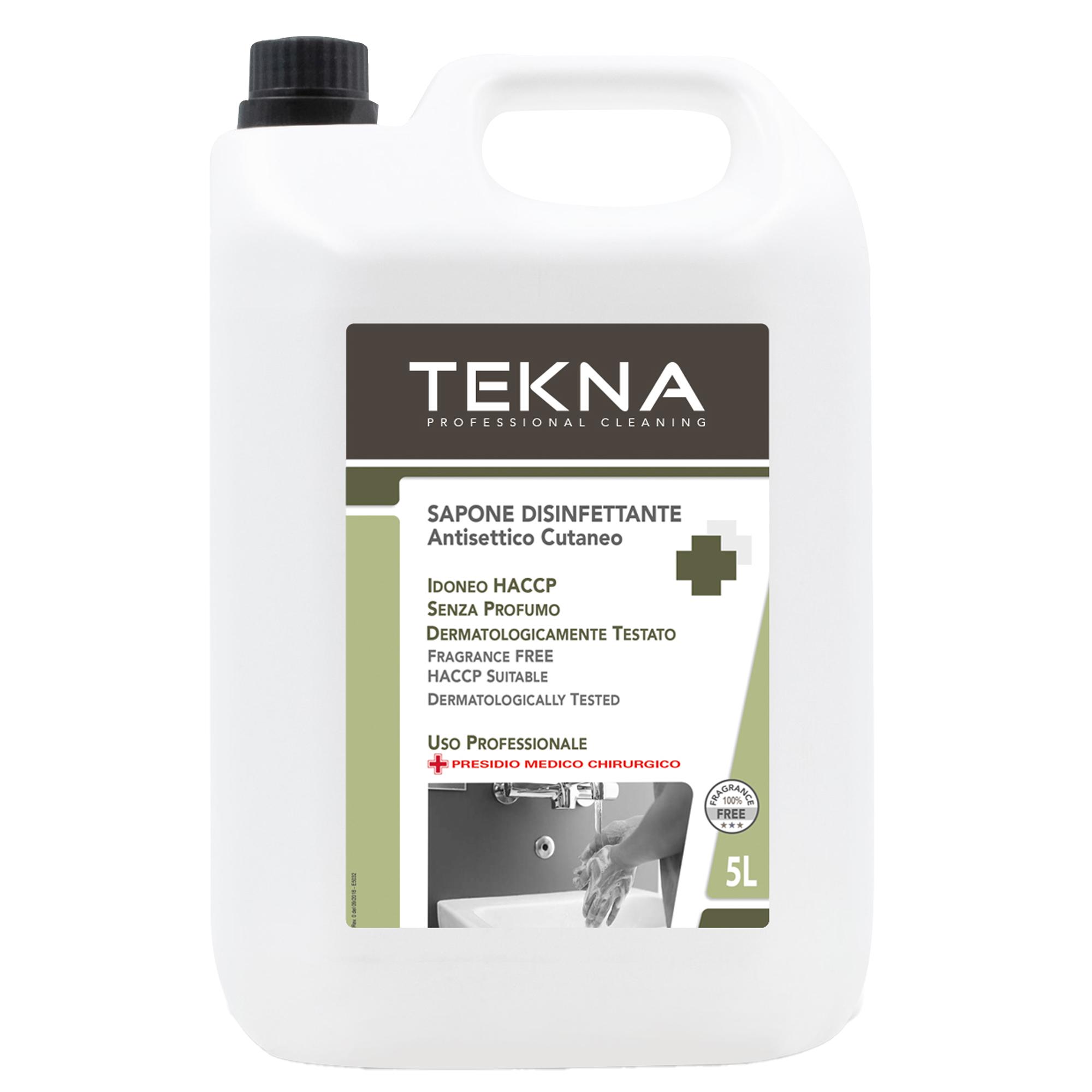 Sapone disinfettante - senza profumo - 5 lt - Tekna