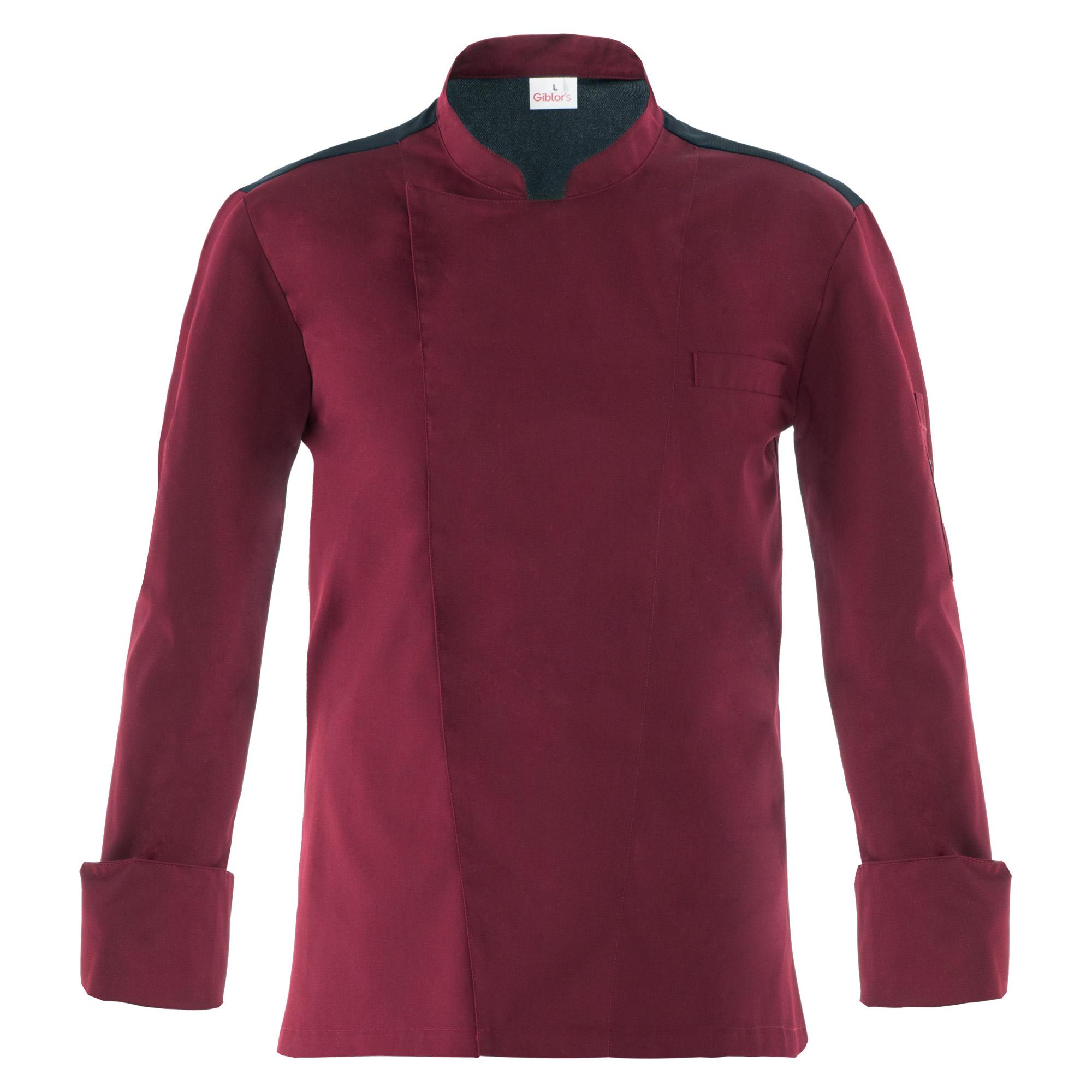 Giacca cuoco Raul - da uomo - manica lunga - taglia M - bordeaux - Giblor's