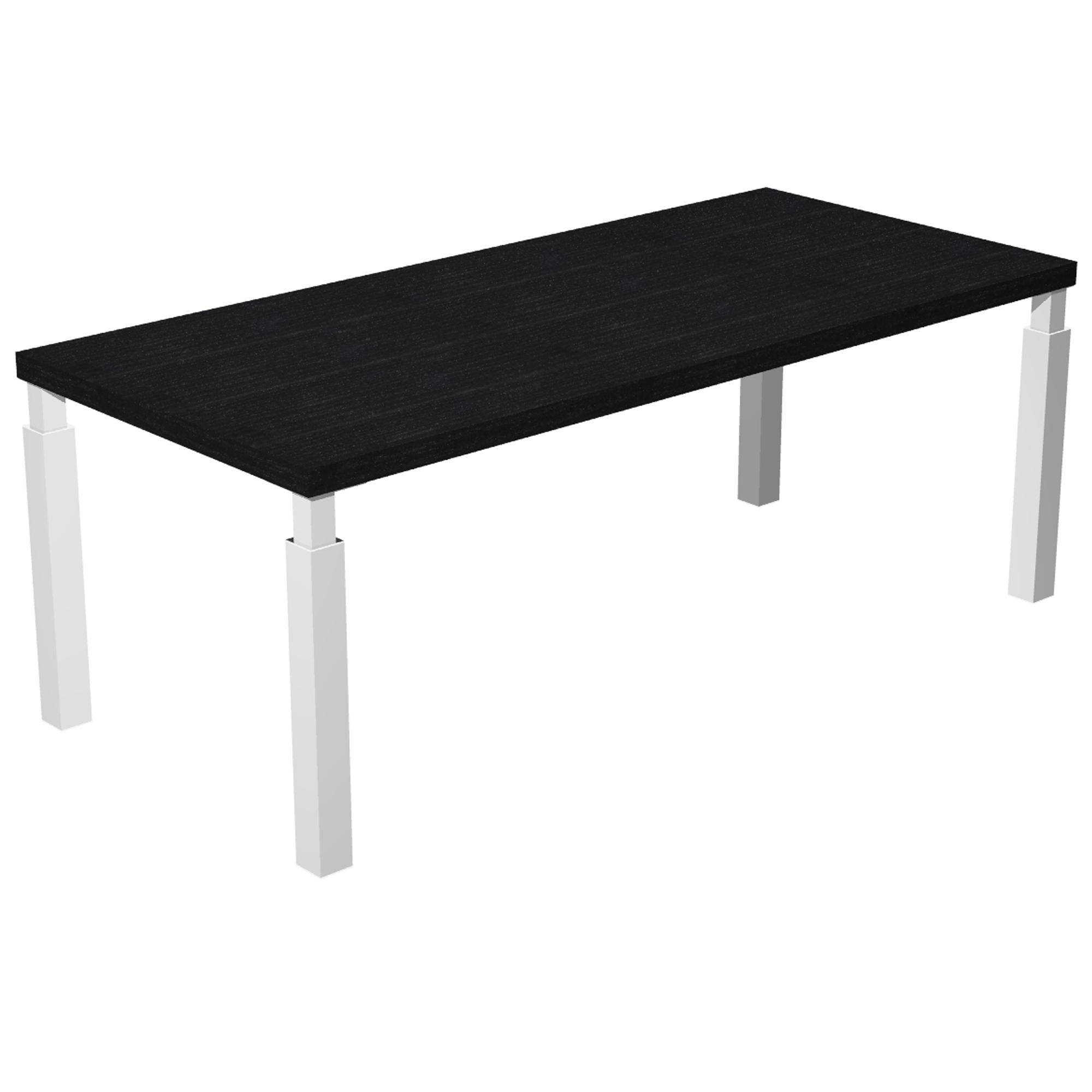 Scrivania direzionale Prestige Quadro - 210 x 90 cm - nero venato/bianco