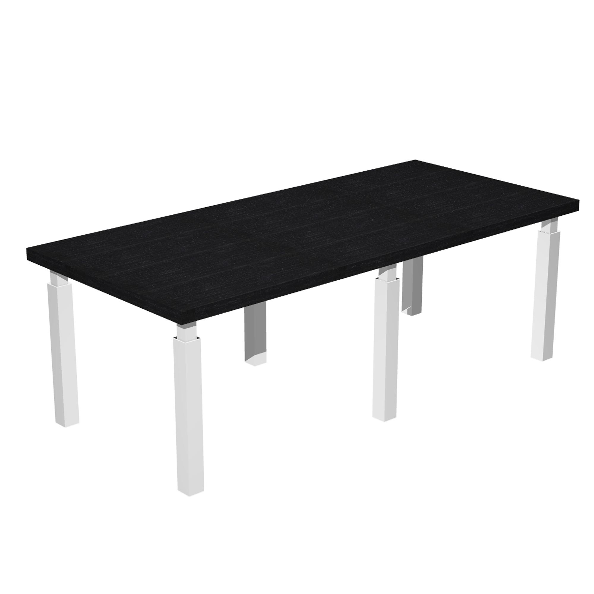Tavolo riunione Prestige Quadro - 220 x 100 cm - nero venato/bianco
