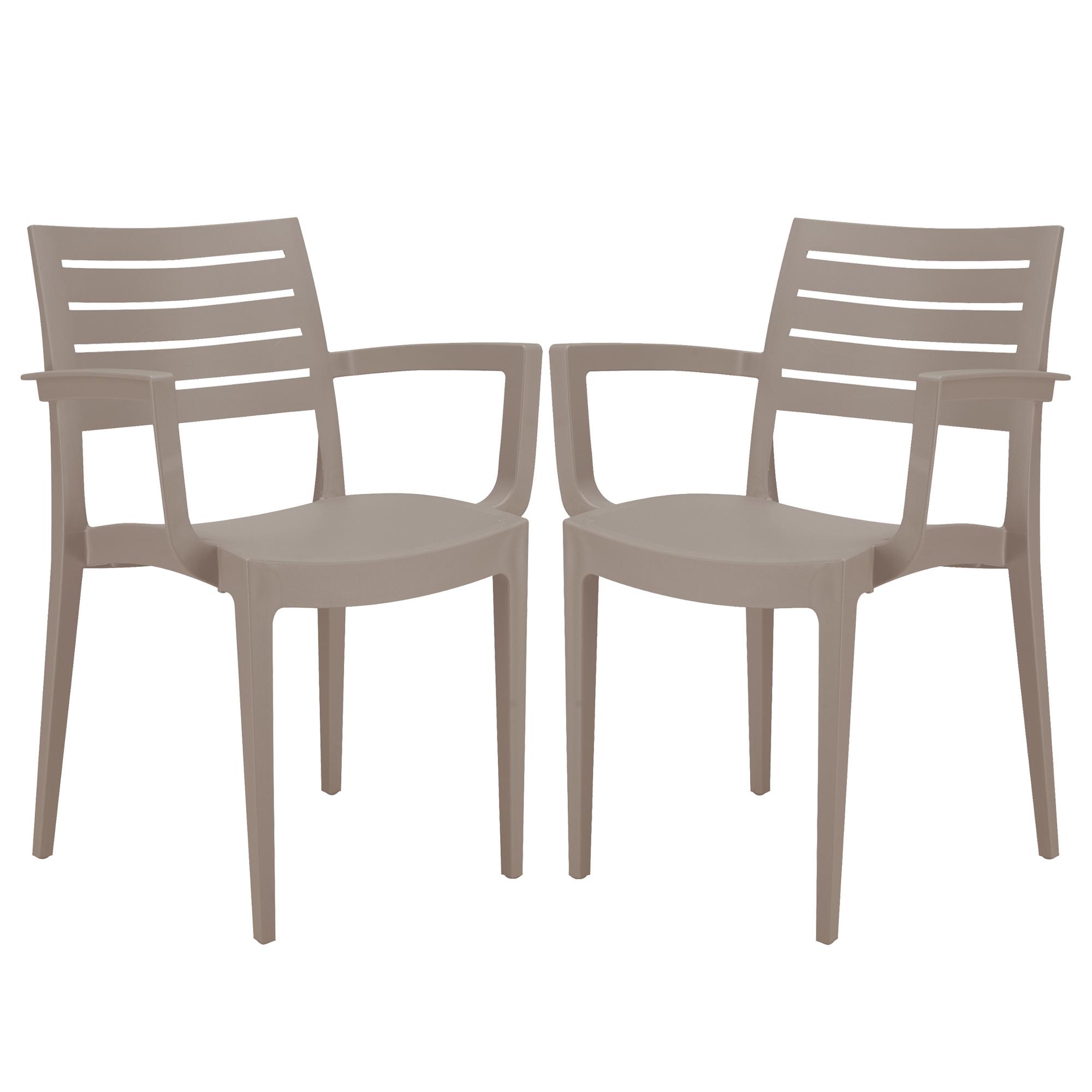 Sedia Firenze - con braccioli - 59 x 51 x 80 cm - polipropilene - juta - Grandsoleil - conf. 2 pezzi