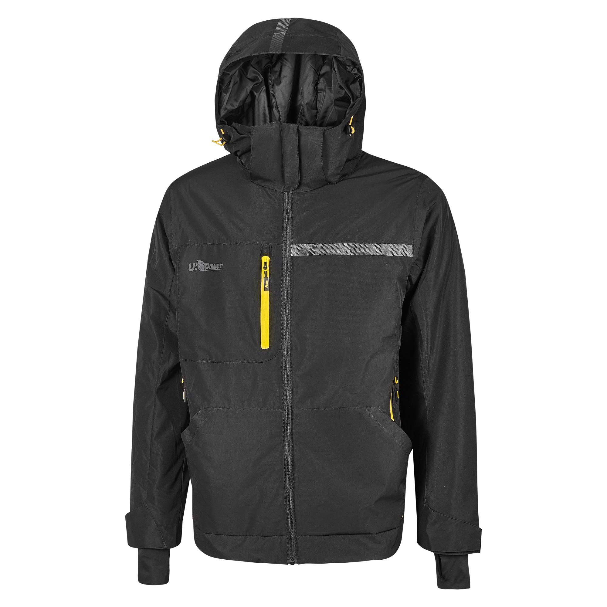 Giacca Wink - idrorepellente - taglia XL - nero/giallo - U-Power