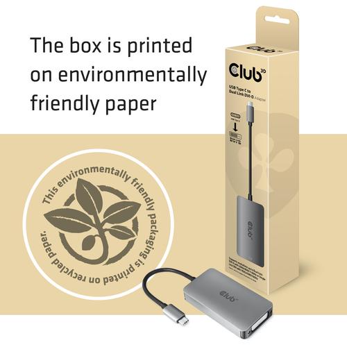 CLUB3D ADATTATORE USB TYPE-C TO DVI-D DUAL LINK SUPPORTA RISOLUZIONE 4K 30HZ HDCP OFF GRIGIO