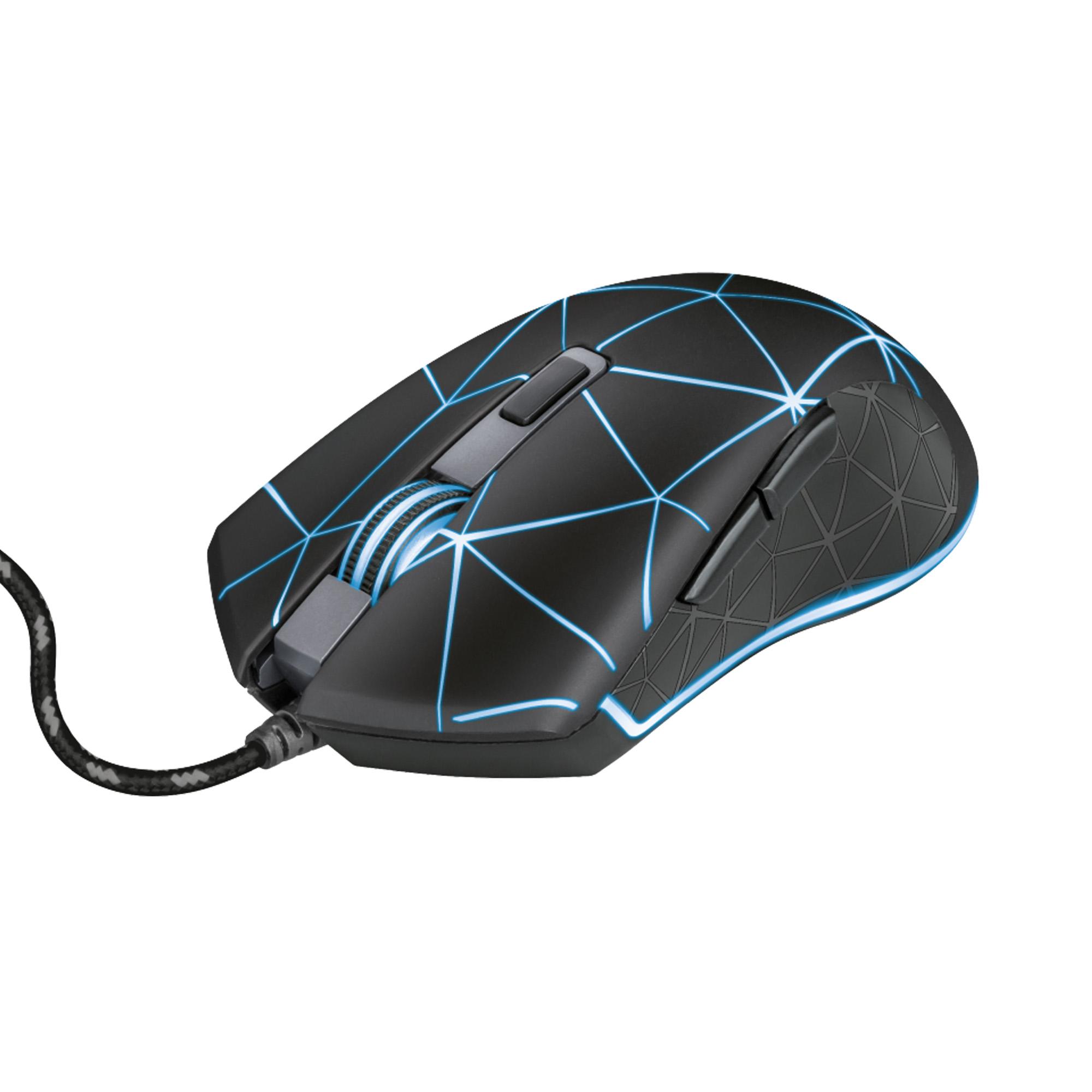 Trust GXT 133 Locx - Mouse - per destrorsi - ottica - 6 pulsanti - cablato - USB