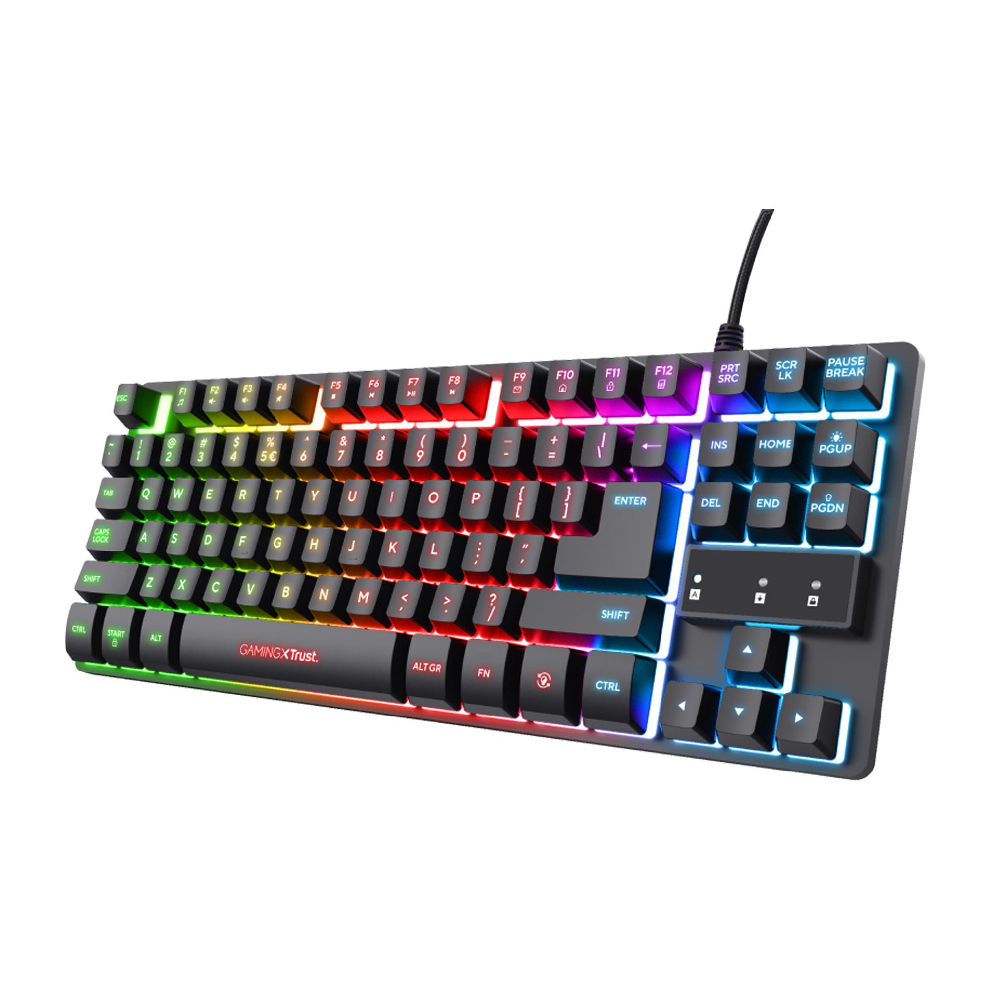 Trust GXT 833 Thado - Tastiera - retroilluminata - USB - QWERTY - italiana - nero