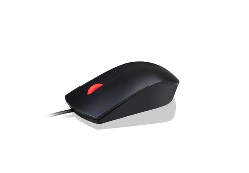 Lenovo Essential - Mouse - per destrorsi e per sinistrorsi - ottica - 3 pulsanti - cablato - USB - nero - per IdeaPad S340-14; ThinkCentre M80s Gen 3; M90a Gen 3; M90a Pro Gen 3; M90t Gen 3; V15 IML