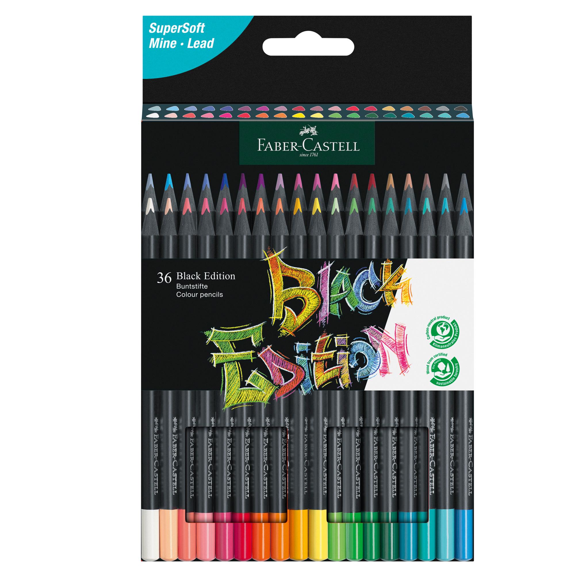 Faber-Castell Black Edition - Pastello colorato - colori assortiti (pacchetto di 36)