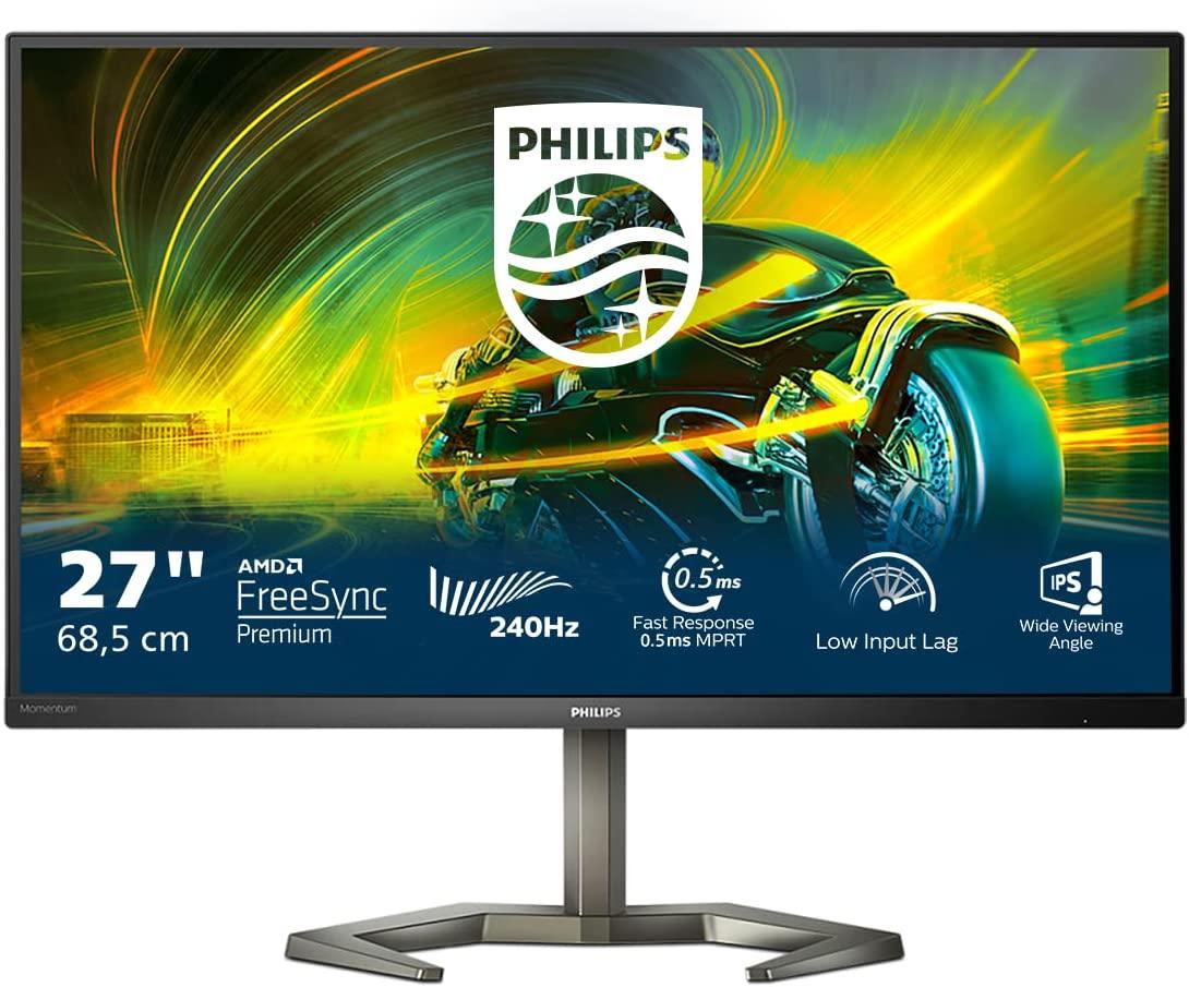 PHILIPS MOMENTUM 27M1N5200PA/00 GAMING 27" LED IPS FULL HD 16:9 240Hz 4MS CONTRASTO 1.000:1 FREESYNC PREMIUM HUB USB HDMI DISPLAYPORT ALTOPARLANTI INCORPORATI NERO
