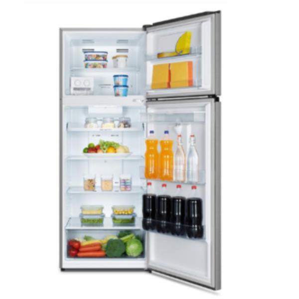 Hisense RT600N4WC2 - Frigorifero/congelatore - freezer superiore con distributore acqua - larghezza: 70.4 cm - prof. 68.6 cm - altezza: 185 cm - 467 litri - Classe E - metallo lucido
