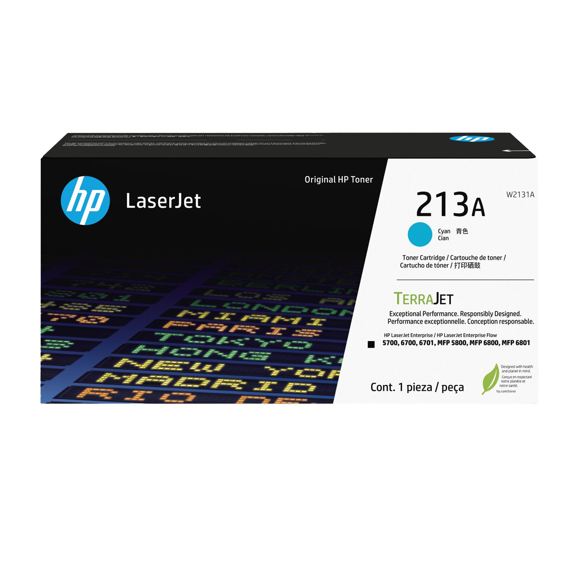 HP 213A - Alta capienza - ciano - originale - LaserJet - cartuccia toner (W2131A) - per Color LaserJet Enterprise 5700dn, 6700dn, MFP 5800dn, MFP 6800dn