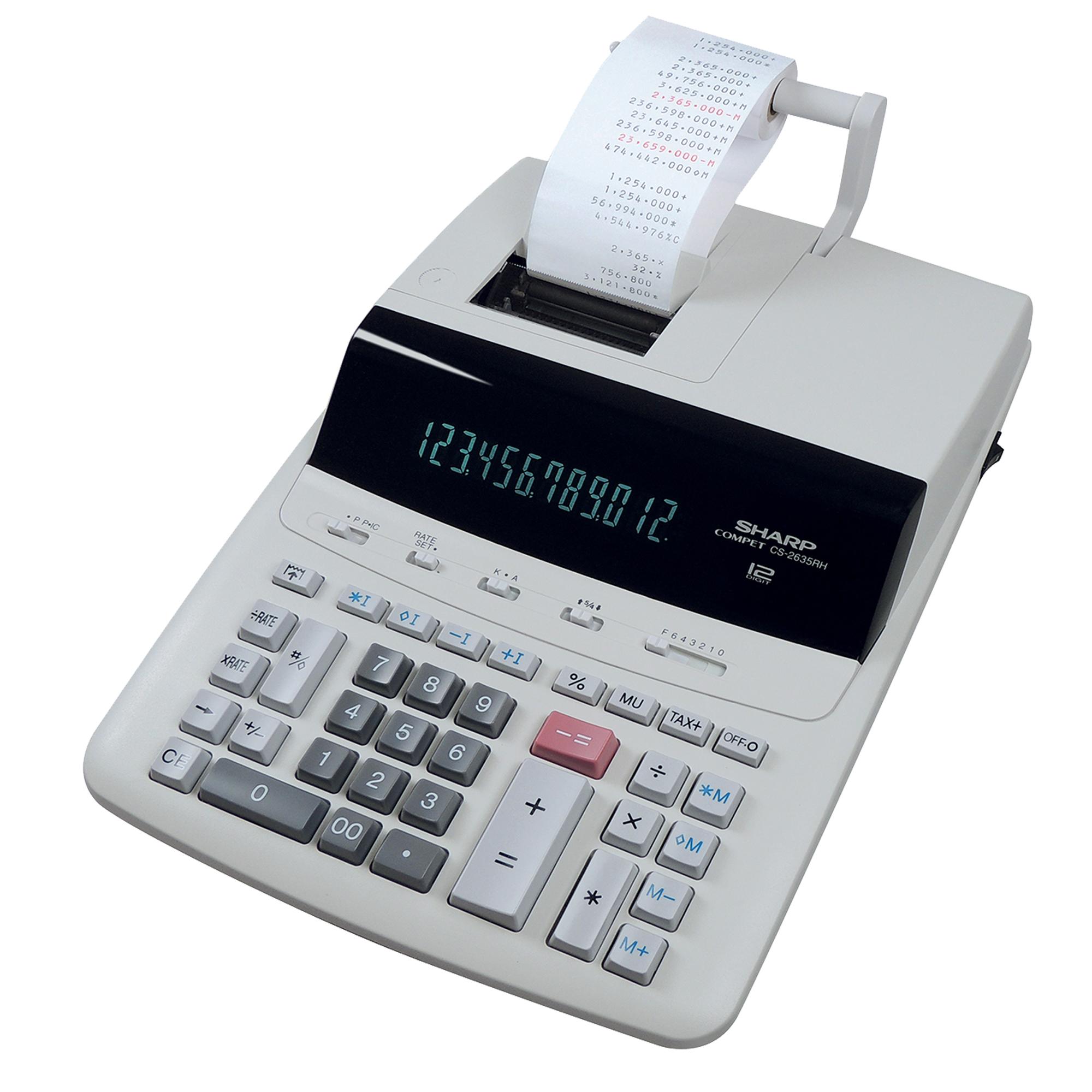 SHARP CS2635RHGYSE CALCOLATRICE DA SCRIVANIA CON STAMPA 12 CIFRE ALIMENTAZIONE RETE COLORE BIANCO