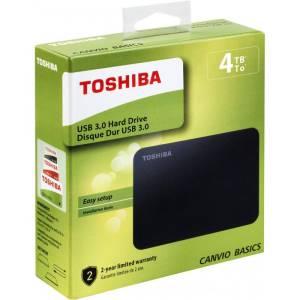 Toshiba Canvio Basics - HDD - 4 TB - esterno (portatile) - 2.5" - USB 3.2 Gen 1 / USB 2.0 - nero opaco