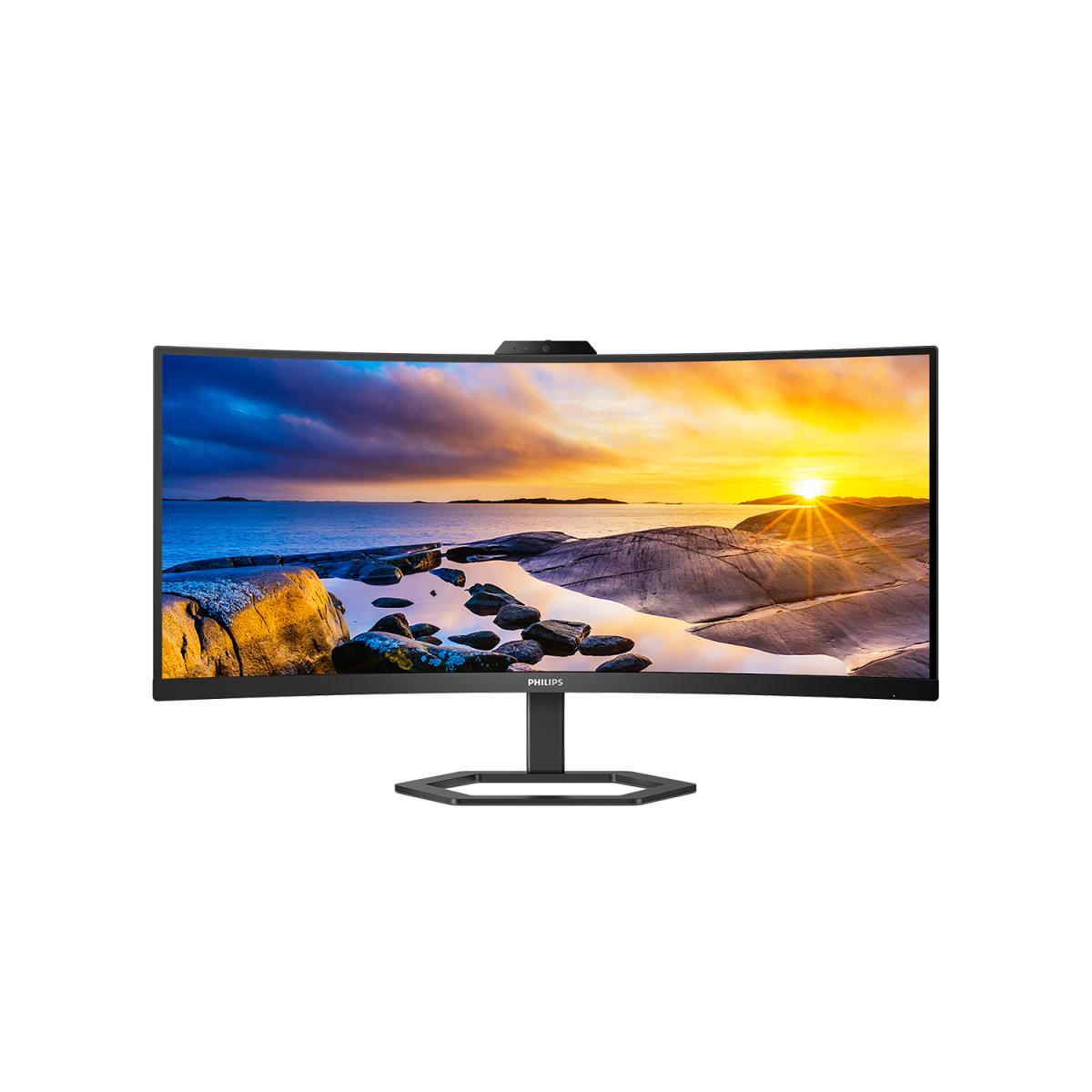 Philips 34E1C5600HE - 5000 Series - monitor a LED - curvato - 34" - 3440 x 1440 WQHD @ 100 Hz - VA - 300 cd/m² - 3000:1 - 4 ms - HDMI, DisplayPort, USB-C - altoparlanti - nero testurizzato