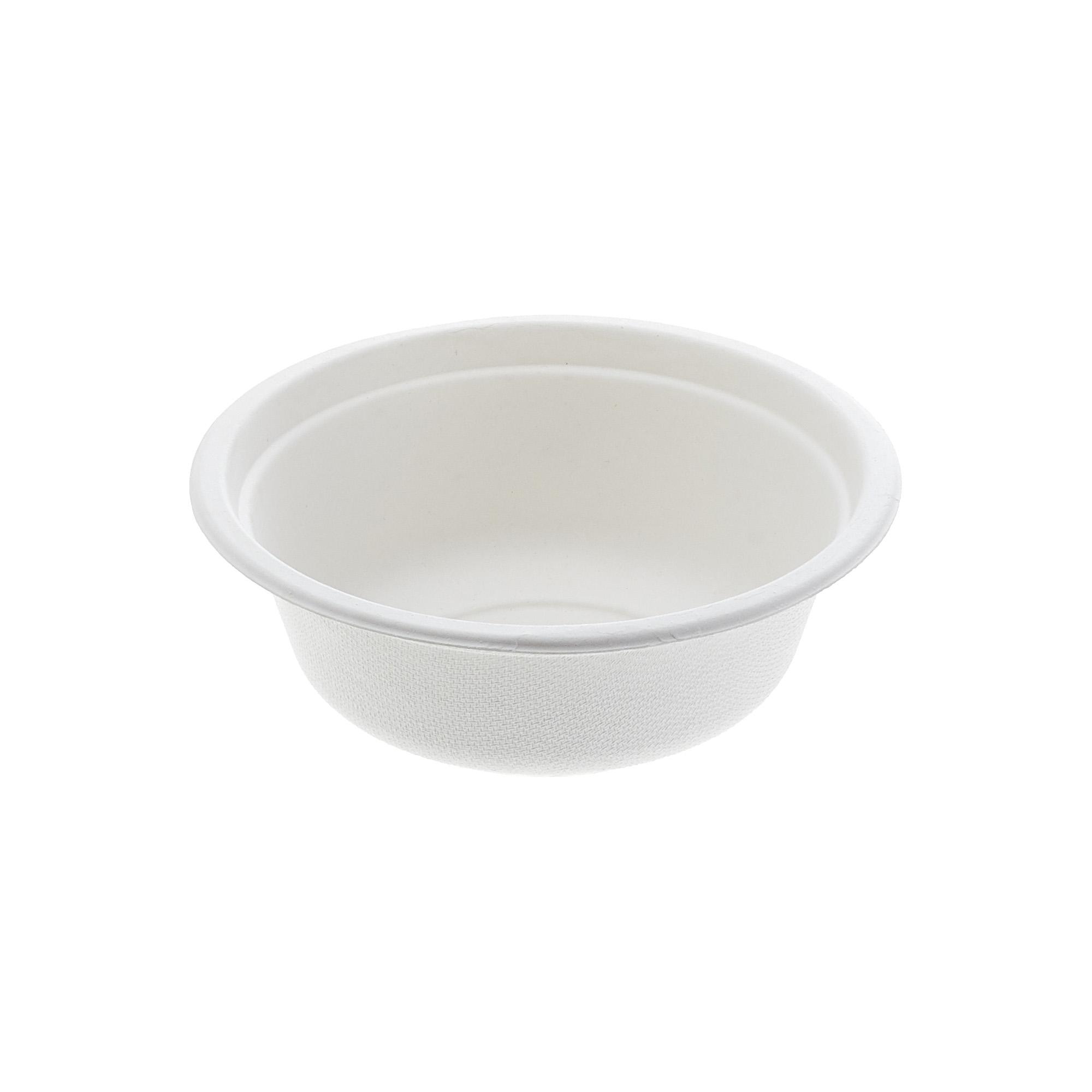 Ciotola monouso Bio - rotonda - diametro 13,5 cm - 350 ml - cellulosa - bianco - Leone - conf. 50 pezzi