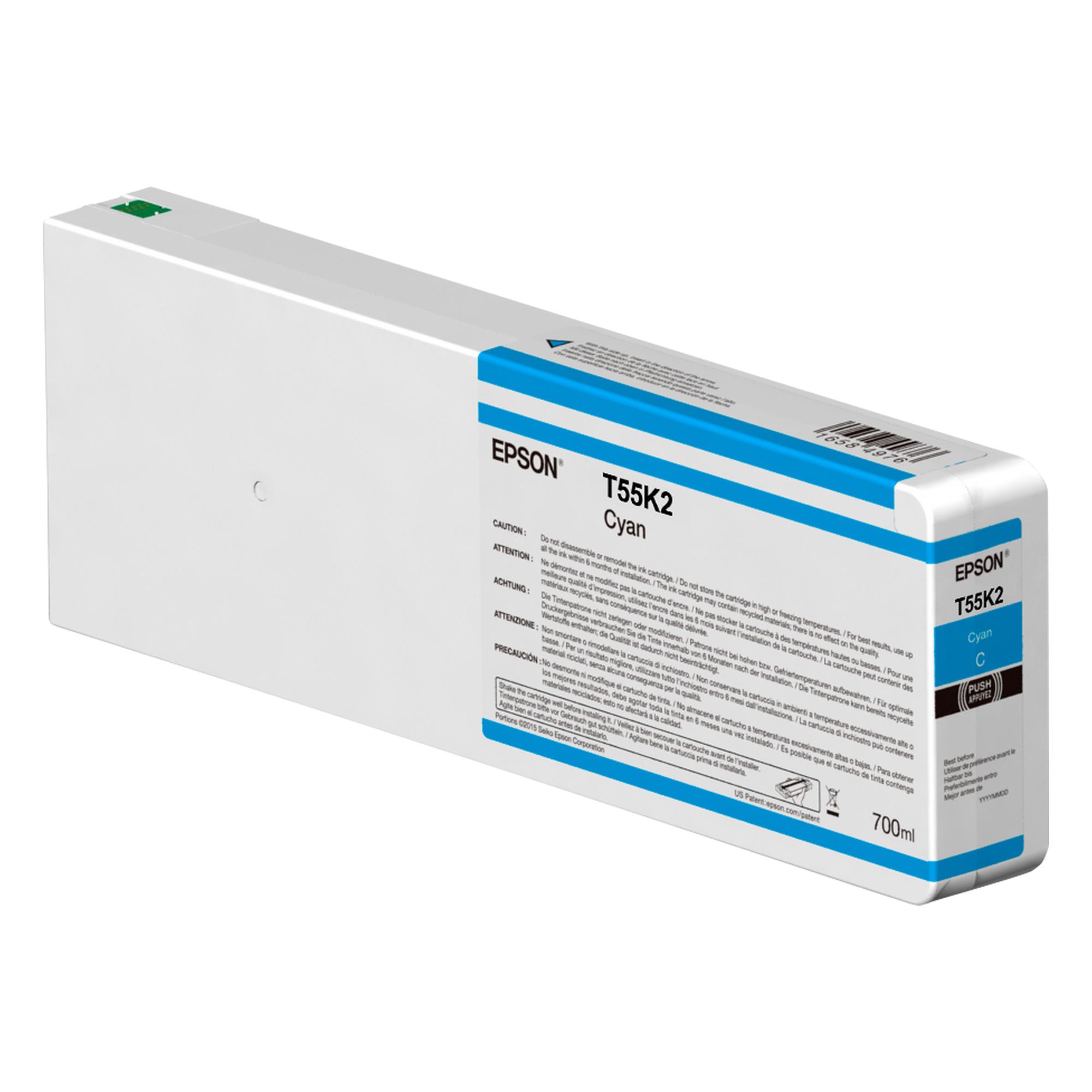 Epson T55K2 - 700 ml - ciano - originale - cartuccia d'inchiostro - per SureColor SC-P7000V, SC-P9000V