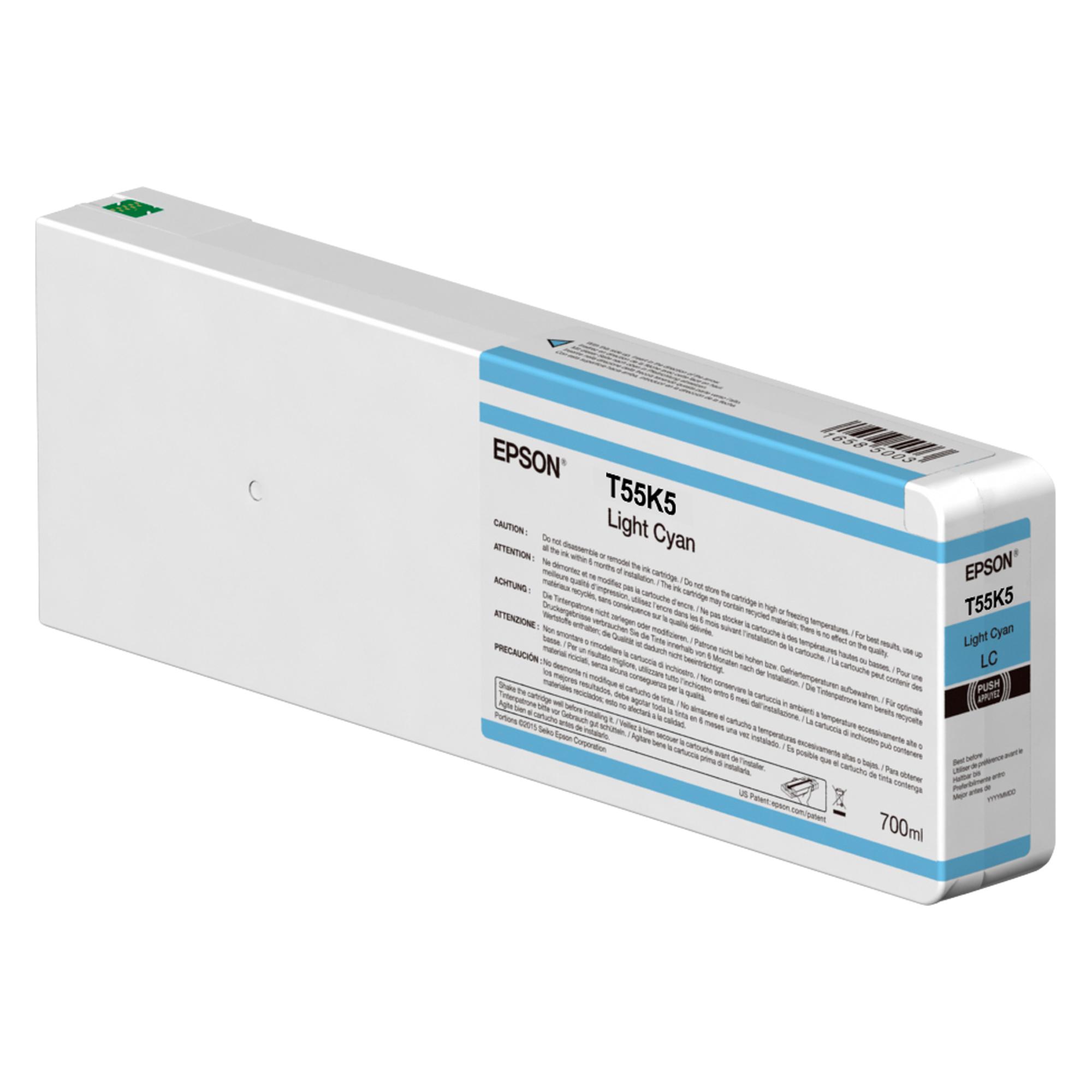 Epson T55K5 - 700 ml - cyan chiaro - originale - cartuccia d'inchiostro - per SureColor SC-P7000V, SC-P9000V