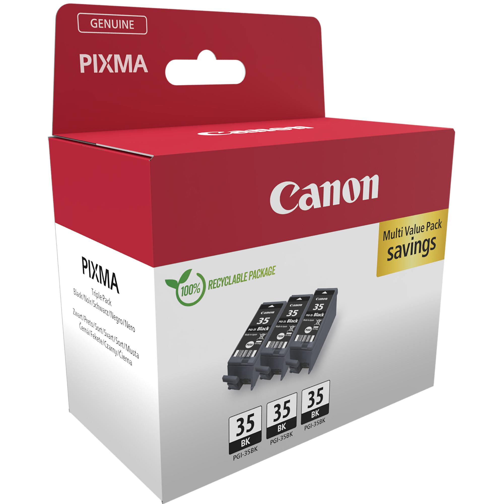 Canon PGI-35BK Triple Pack - Confezione da 3 - 9.3 ml - nero - originale - serbatoio inchiostro