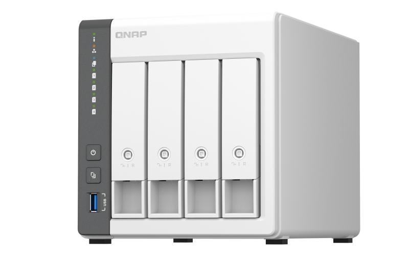 QNAP TS-433 - Server NAS - 4 alloggiamenti - SATA 6Gb/s - RAID 0, 1, 5, 6, 10, 50, JBOD, 60 - RAM 4 GB - Gigabit Ethernet / 2.5 Gigabit Ethernet - iSCSI supporto