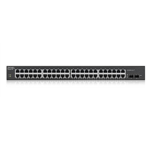 Zyxel GS1900 Series GS1900-48HPv2 - Switch - intelligente - 48 x 10/100/1000 (24 PoE+) + 2 x Gigabit SFP (uplink) - desktop, montabile su rack - PoE+ (170 W)