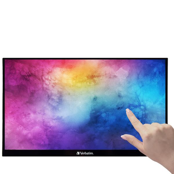 Verbatim PMT-15 - Monitor a LED - 15.6" - portatile - touchscreen - 1920 x 1080 Full HD (1080p) - IPS - 1000:1 - HDMI, 2xUSB-C - altoparlanti