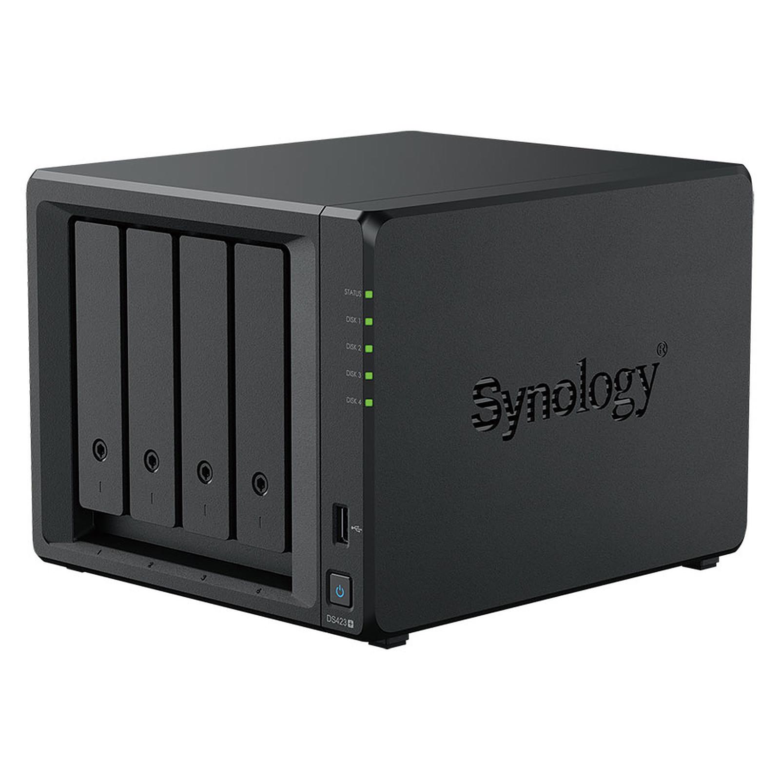 Synology Disk Station DS423+ - Server NAS - 4 alloggiamenti - SATA 6Gb/s - RAID 0, 1, 5, 6, 10, JBOD - RAM 2 GB - Gigabit Ethernet - iSCSI supporto