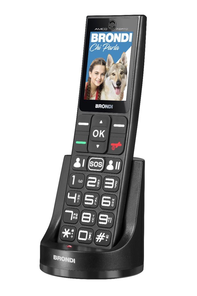 BRONDI AMICO FIDATO EASY PHONE 2.4" GSM FOTOCAMERA 1.3MPx TASTO SOS BASETTA DI RICARICA NERO