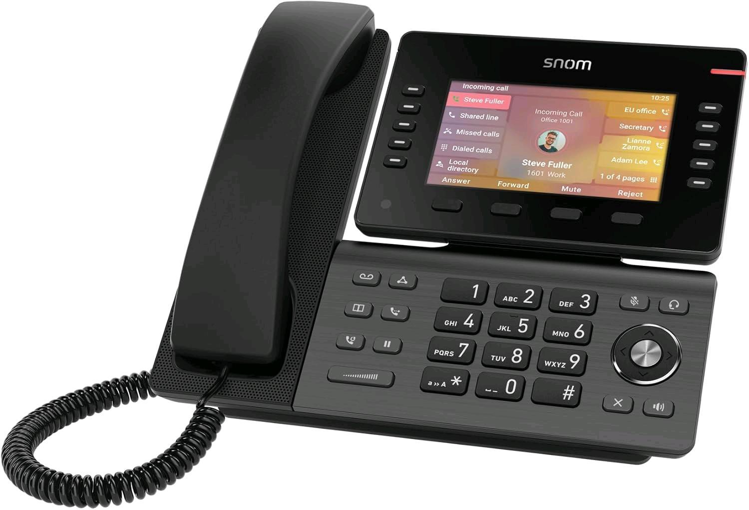 SNOM D865 TELEFONO VOIP CON DISPLAY IPS A COLORI DA 5" WI-FI BLUETOOTH 5.0 AUDIO HD 10 TASTI FUNZIONE PROGRAMMABILI NERO