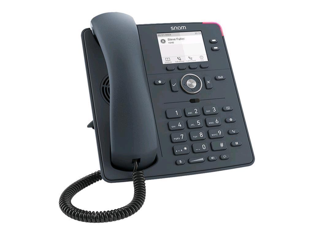 SNOM D150 SIP TELEFONO VOIP DISPLAY GRAFICO TFT IN SCALA GRIGI 2 TASTI PROGR.BLF 2 PORTE ETHERNET 1GBIT/S POE IEEE 802.3AF CLASS 1 IEEE 802.3AZ NERO