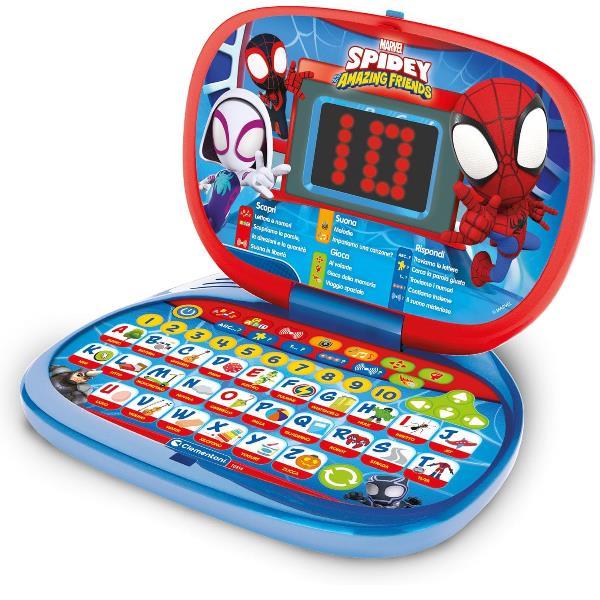 CLEMENTONI COMPUTER KID SPIDEY LAPTOP PARLANTE EDUCATIVO 13 ATTIVITA' INTERATTIVE IN ITALIANO E INGLESE PER IMPARARE LETTERE NUMERI E PAROLE