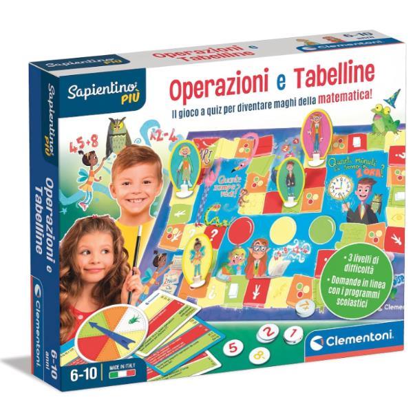 CLEMENTONI SAPIENTINO PIU' OPERAZIONI E TABELLINE GIOCO DA TAVOLO PER IMPARARE I NUMERI