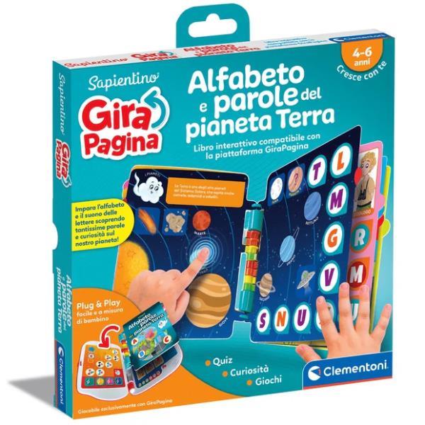 CLEMENTONI SAPIENTINO GIRAPAGINA L'ALFABETO DEL PIANETA TERRA LIBRO EDUCATIVO ED INTERATTIVO