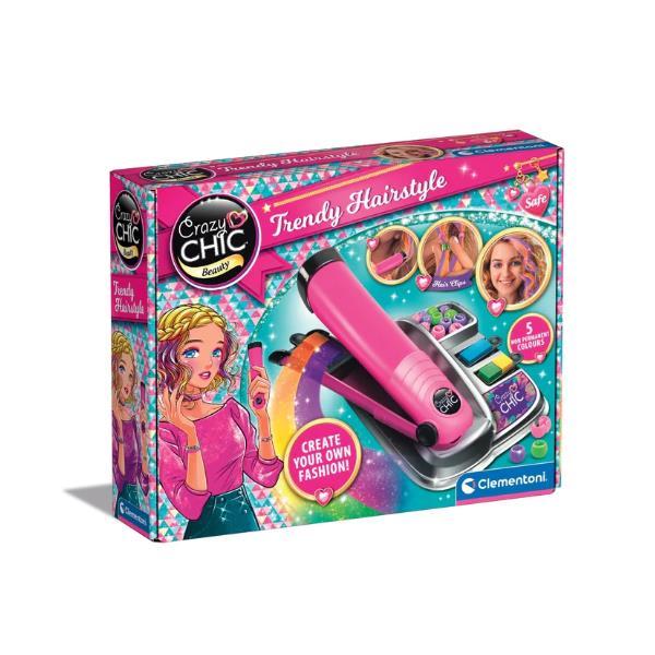 CLEMENTONI CRAZY CHIC TRENDY HAIRSTYLE PIASTRA CON COLORE PER DECORAZIONE E ACCESSORI