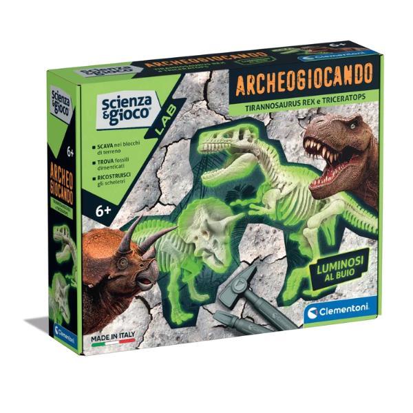 CLEMENTONI SCIENZA E GIOCO ARCHEOGIOCANDO T REX TRICERATOPO FOSSILI DA SCAVARE