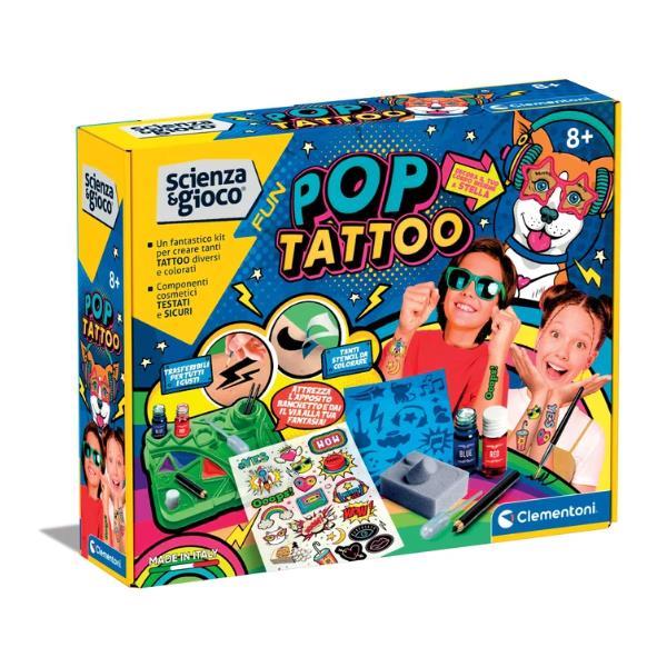 CLEMENTONI SCIENZA E GIOCO TATTOO POP SET TATUAGGI E LABORATORIO SCIENTIFICO