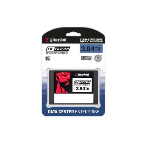 Kingston DC600M - SSD - Mixed Use - crittografato - 3.84 TB - interno - 2.5" - SATA 6Gb/s - 256 bit AES - Self-Encrypting Drive (SED)