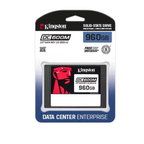 Kingston DC600M - SSD - Mixed Use - crittografato - 960 GB - interno - 2.5" - SATA 6Gb/s - 256 bit AES - Self-Encrypting Drive (SED)