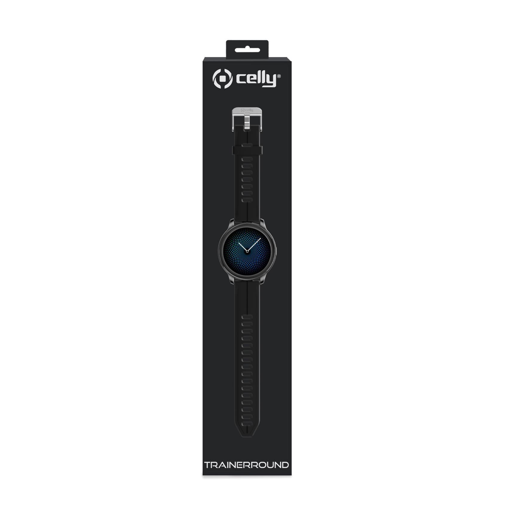Celly TrainerRound - Nero - smartwatch con cinturino - schermo 1.69" - 57 g