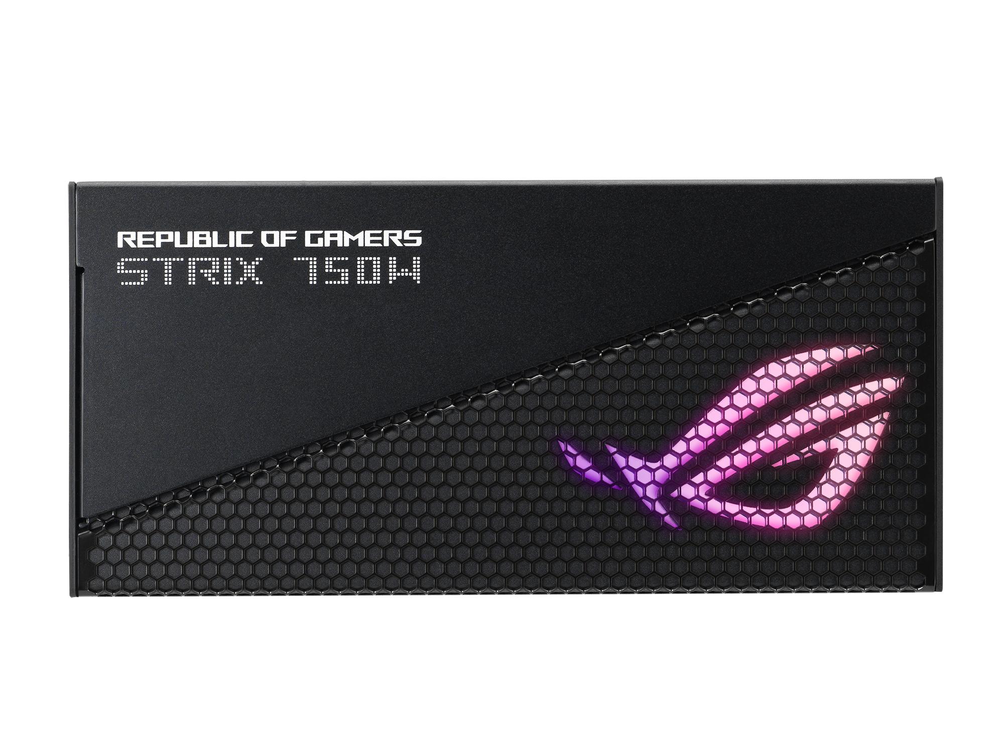 ASUS ROG STRIX 750W GOLD AURA EDITION ALIMENTATORE GAMING COMPLETAMENTE MODULARE 80+ GOLD COMPATIBILE CON ATX 3.0 SUPPORTO PCIE GEN 5.0 VENTOLA AXIAL-TECH CON CUSCINETTI A DOPPIA SFERA AURA SYNC NERO