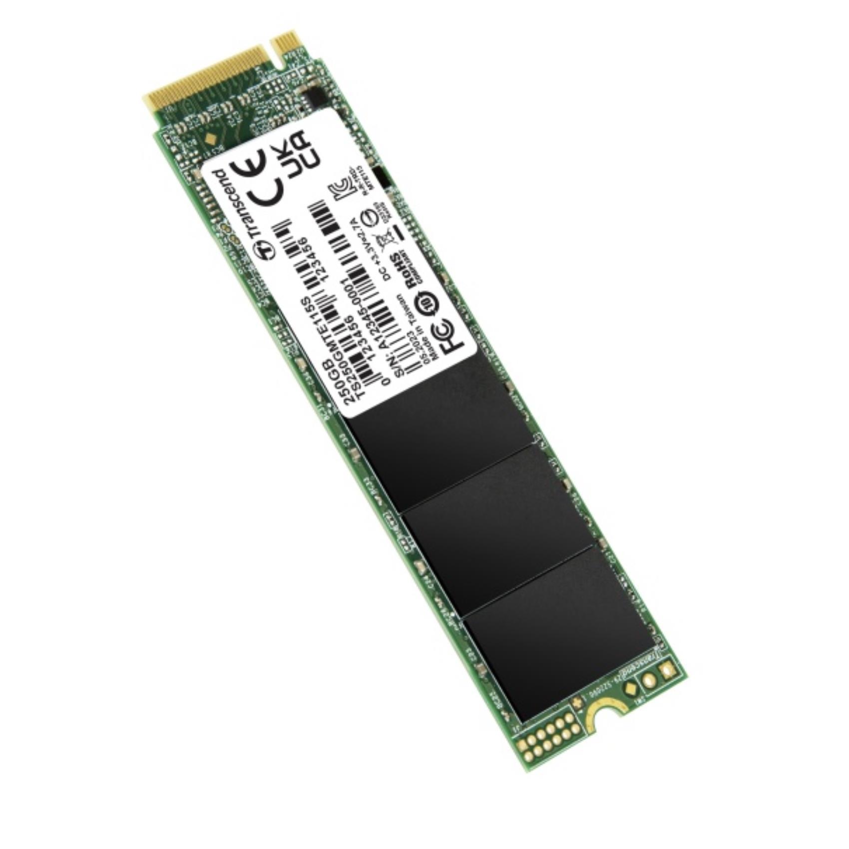 Transcend 115S - SSD - 250 GB - interno - M.2 2280 (due lati) - PCIe 3.0 x4 (NVMe)