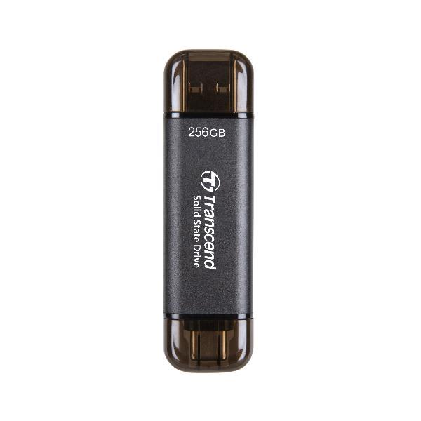 Transcend ESD310C - SSD - 256 GB - esterno (portatile) - USB 3.2 Gen 2x1 (USB-C connettore) - nero