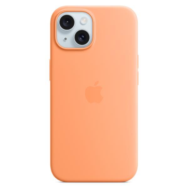 Apple - Cover per cellulare - compatibile MagSafe - silicone - sorbetto all'arancio - per iPhone 15