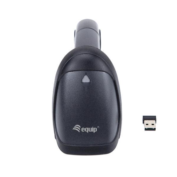 EQUIP 351023 LETTORE CODICI A BARRE 1D LASER SCANNER WIRELESS 2.4GHz COMPLETO CON STAND NERO