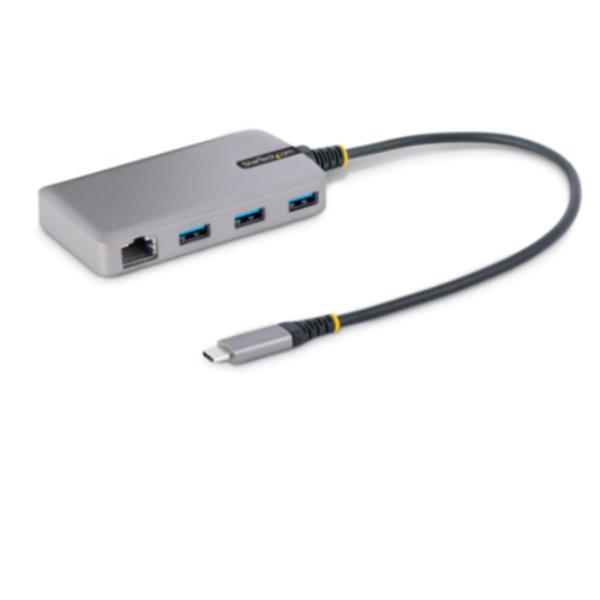 StarTech.com 3-Port USB-C Hub with Ethernet, 3x USB-A …