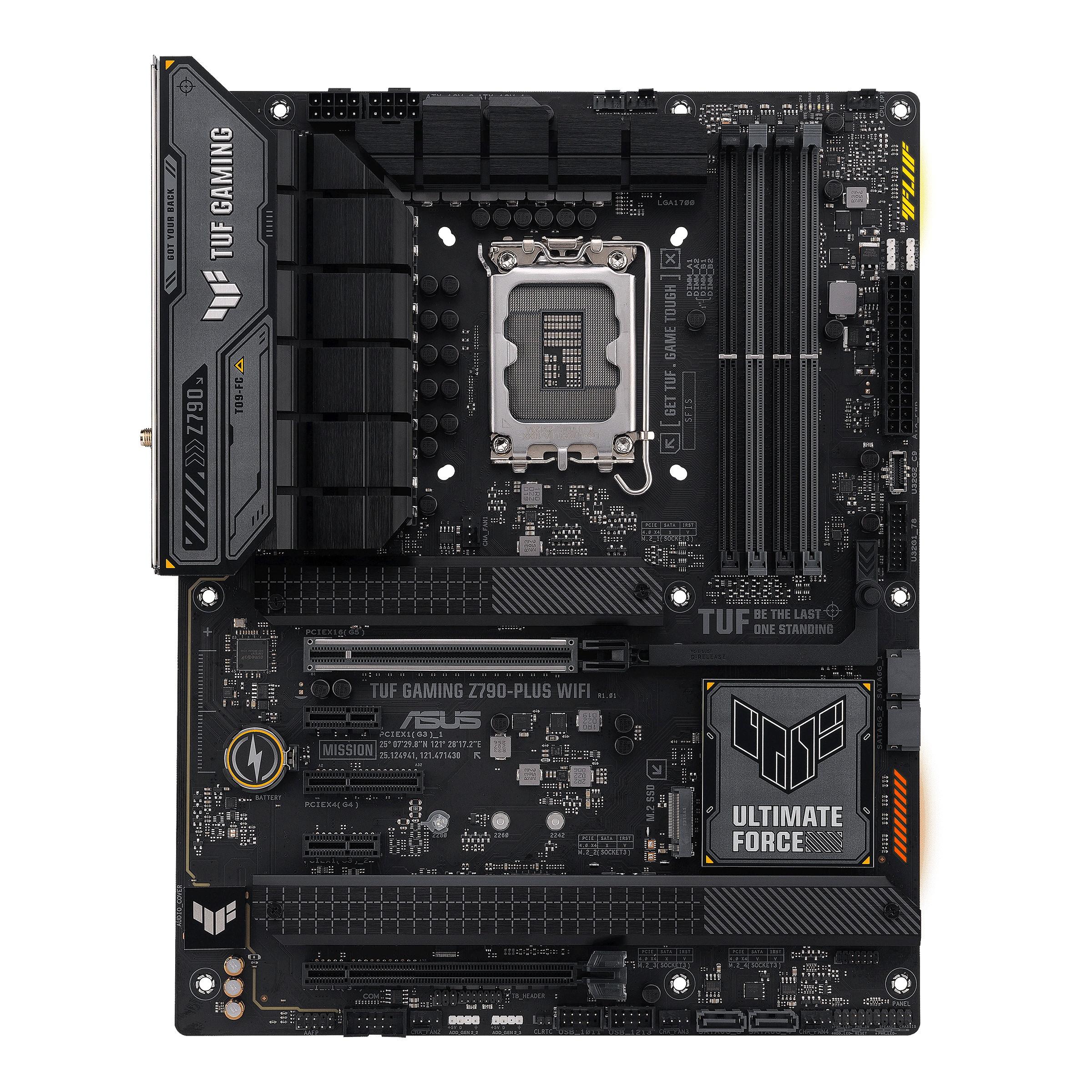 ASUS TUF GAMING Z790-PLUS WIFI - Scheda madre - ATX - zoccolo LGA1700 - Z790 Chipset - USB 3.2 Gen 1, USB 3.2 Gen 2, USB4, USB-C 3.2 Gen2, USB-C 3.2 Gen 2x2 - 2.5 Gigabit LAN, Bluetooth, Wi-Fi - scheda grafica (richiesta CPU) - HD Audio (8 canali)